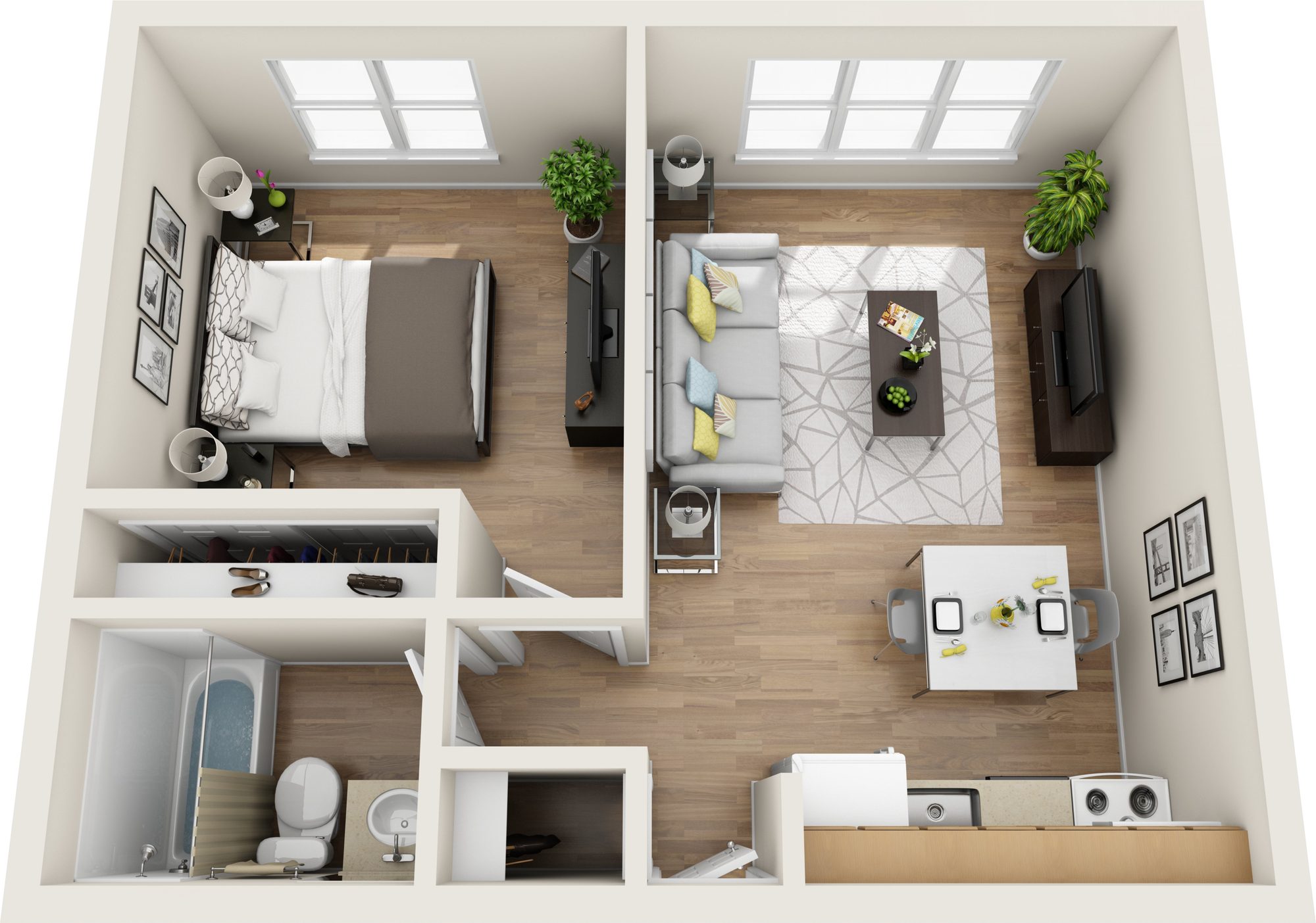 One Bedroom – Building A floor plan at Black Rock Gardens, Bridgeport, CT
