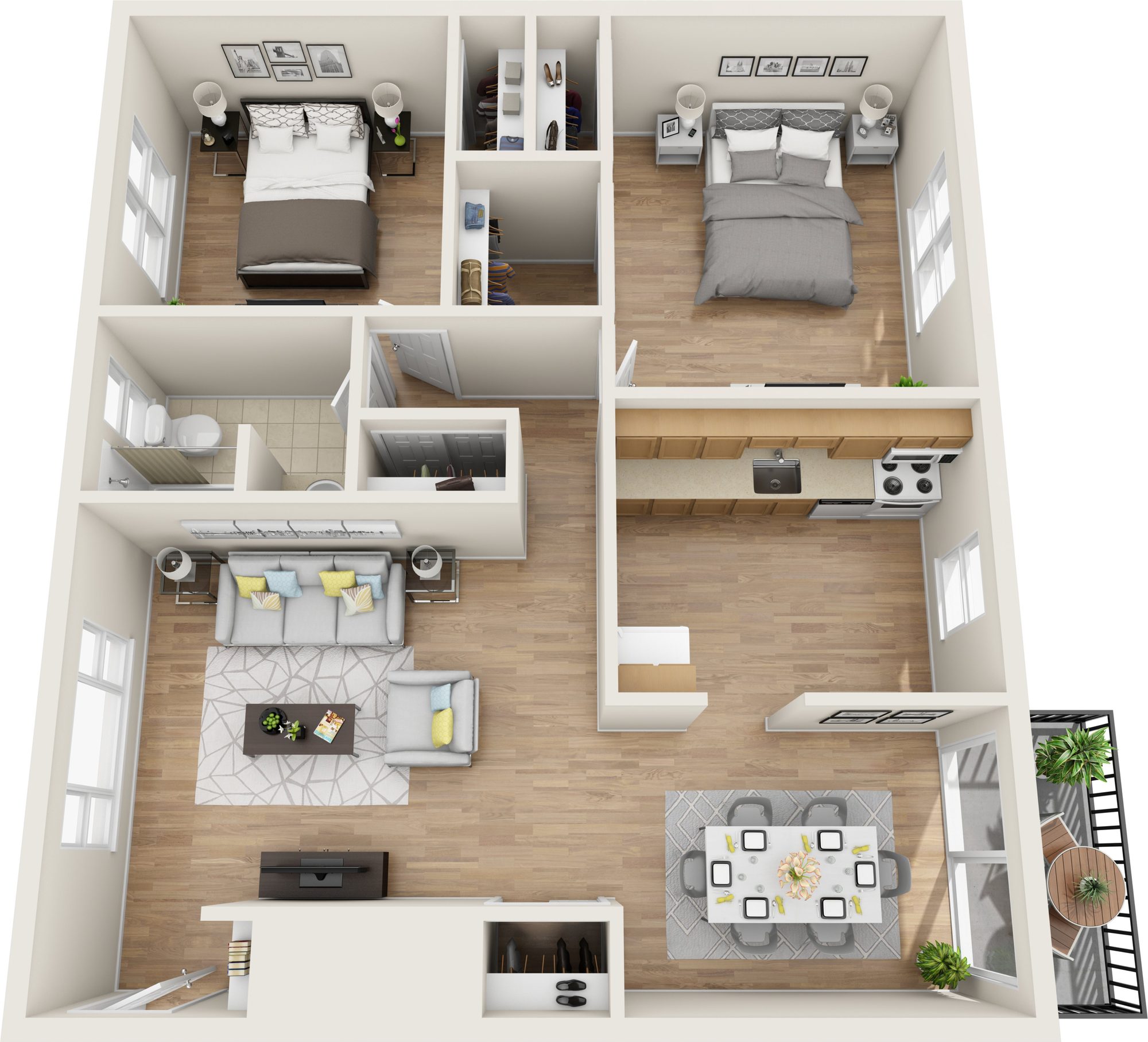 Two Bedroom Premium floor plan at Ridgefield Apartments, Town of Poughkeepsie, NY