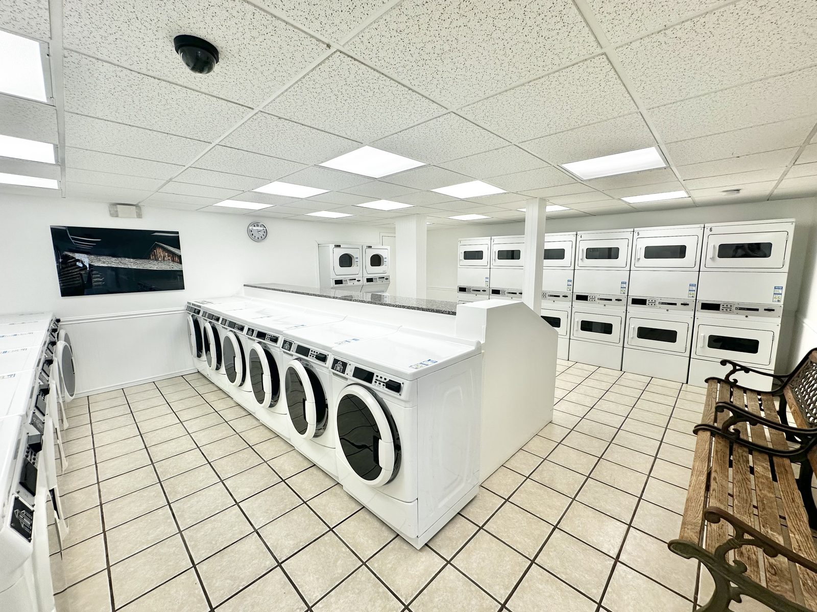 Resident laundry room at Ridgefield Apartments