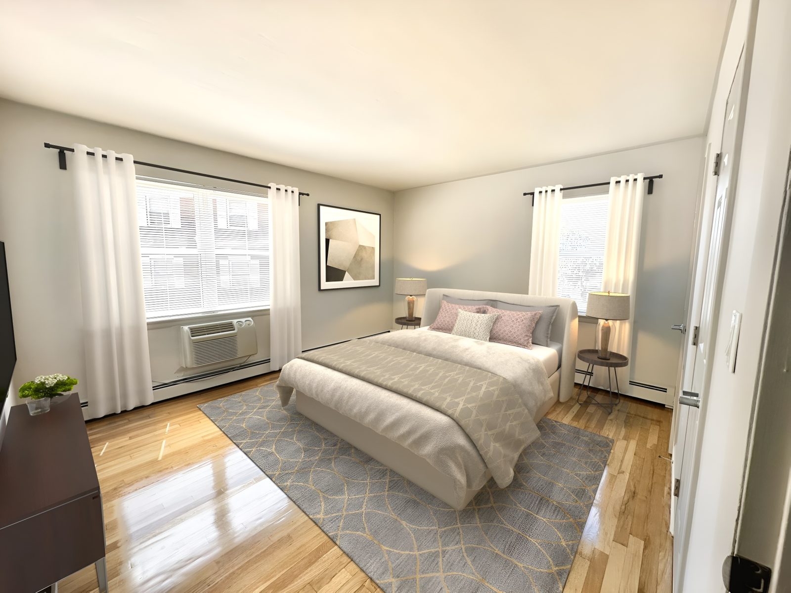 Two-bedroom living room at Ridgefield Apartments